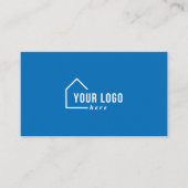 Blue Real Estate Logo Foto QR Code Visitekaartje (Voorkant)