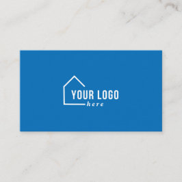 Blue Real Estate Logo Foto QR Code Visitekaartje