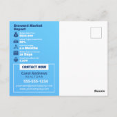 Blue Real Estate Market Report makelaar & makelaar Briefkaart (Achterkant)