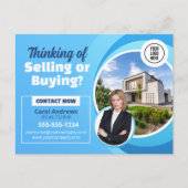 Blue Real Estate Market Report makelaar & makelaar Briefkaart (Voorkant)