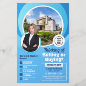 Blue Real Estate Market Report makelaar & makelaar Flyer (Voorkant)