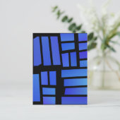Blue Rectangular Tiles on a Black background Briefkaart (Staand voorkant)