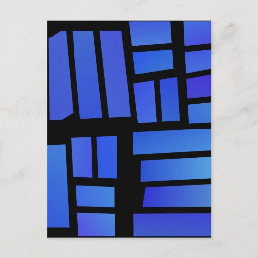 Blue Rectangular Tiles on a Black background Briefkaart (Voorkant)