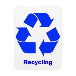 Blue Recycling Sign Magnet Magneet