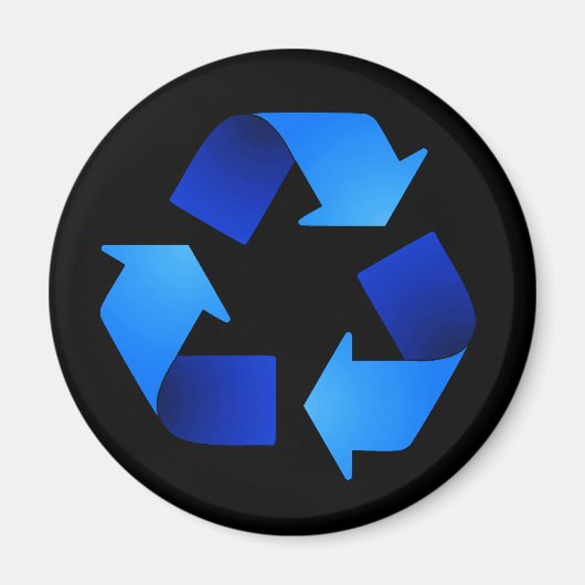 Blue Recycling Symbol Magnet (Voorkant)
