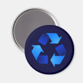 Blue Recycling Symbol Magnet (Voorkant / Achterkant)