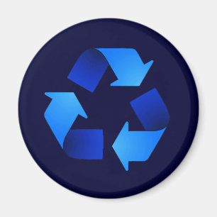 Blue Recycling Symbol Magnet