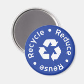 Blue Recycling Symbol Magnet (Voorkant / Achterkant)