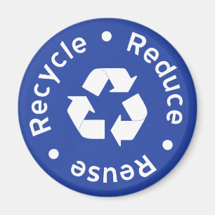 Blue Recycling Symbol Magnet
