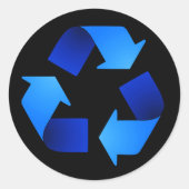 Blue Recycling Symbol Sticker (Voorkant)