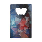 Blue Red Abstract Pyramid Patroon Creditkaart Flessenopener (Achterkant)