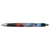 Blue Red Abstract Waves Monogram Pen (Voorkant)