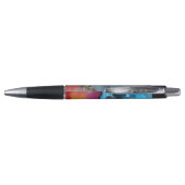 Blue Red Abstract Waves Monogram Pen (Achterkant)