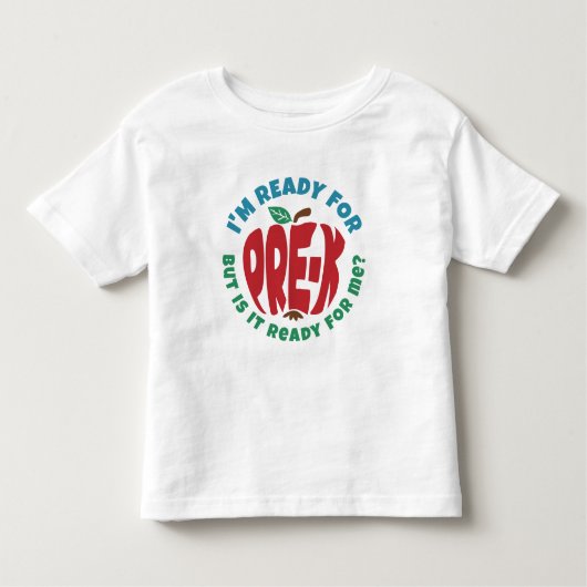 Blue Red Apple Grappig Klaar voor Pre-K Kinder Shirts (Voorkant)