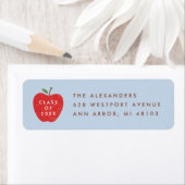 Blue Red Apple Preschool Graduation Address Label (Insitu)