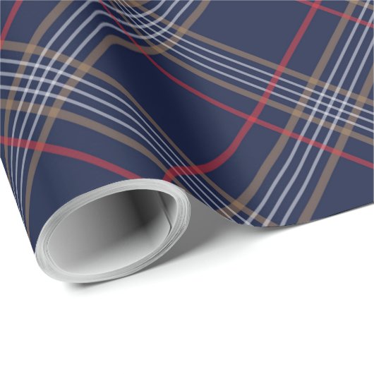 Blue Red Argyle Pattern Cadeaupapier (Rol Hoek)