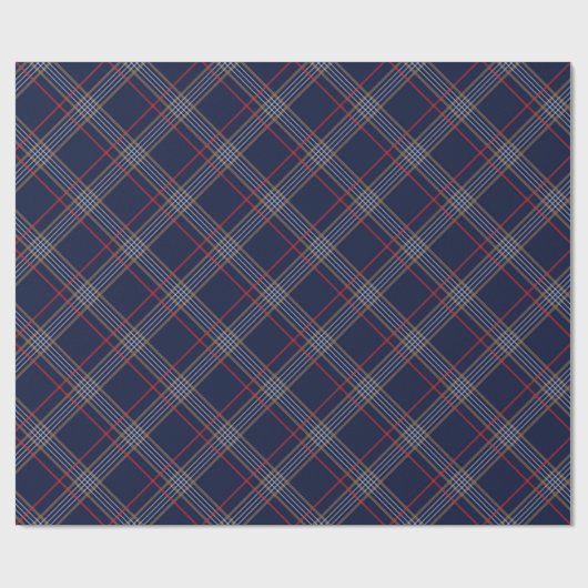 Blue Red Argyle Pattern Cadeaupapier (Vlak)