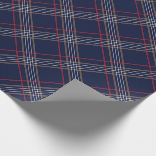 Blue Red Argyle Pattern Cadeaupapier (Hoek)