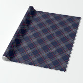 Blue Red Argyle Pattern Cadeaupapier (Uitgerold)