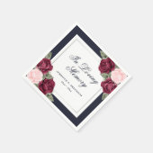 Blue Red Blush Pink Floral Funeral Memorial Servet (Hoek)