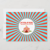 Blue Red Circus Ticket Circus Tent Birthday Kaart (Achterkant)
