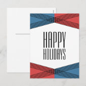 Blue Red Colorful Deco Holiday Briefkaart (Voorkant / Achterkant)