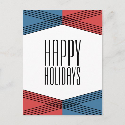 Blue Red Colorful Deco Holiday Briefkaart (Voorkant)