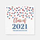 Blue Red Confetti Class van het Afstuderen 2021 Servet (Voorkant)