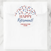 Blue Red Confetti Happy Retirement Ronde Sticker (Tas)
