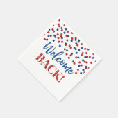 Blue Red Confetti Welkom terug Napkins Servet (Hoek)