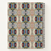 Blue Red Cream Geometric Seamless Patroon Notitieboek (Achterkant)