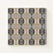 Blue Red Cream Geometric Seamless Patroon Notitieboek (Achterkant)