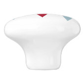 Blue Red Diamonds Cream Stars Mid Mod Keramische Knop (Zijkant)