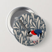 Blue & Red Fairy Wren Ronde Button 7,6 Cm (Voorkant /achterkant)