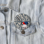 Blue & Red Fairy Wren Ronde Button 7,6 Cm (In situ)