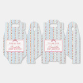 Blue & Red Fancy Floral Baby Shower Gable Favor Bedankdoosjes (Ongevouwen)