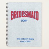 Blue + Red Faux Glitter BRIDESMAID Bachelorette Planner (Voorkant)
