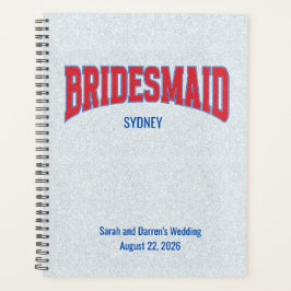 Blue + Red Faux Glitter BRIDESMAID Bachelorette Planner