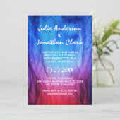 Blue & Red Fire Flames bruiloft uitnodiging Sjablo (Staand voorkant)