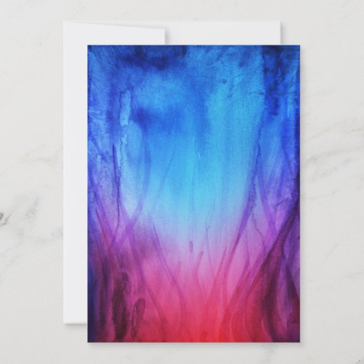 Blue & Red Fire Flames bruiloft uitnodiging Sjablo (Achterkant)