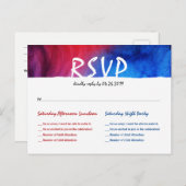 Blue Red Fire Ice Bat Bar Mitzvah RSVP-Briefkaarte Aankondigingskaart (Voorkant / Achterkant)