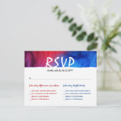 Blue Red Fire Ice Bat Bar Mitzvah RSVP-Briefkaarte Aankondigingskaart (Staand voorkant)