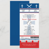 Blue Red First Community Baseball Ticket Kaart (Voorkant / Achterkant)