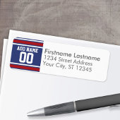 Blue Red Football Jersey Etiket