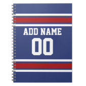 Blue Red Football Jersey Notitieboek (Voorkant)