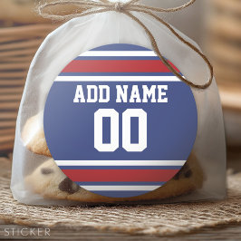 Blue Red Football Jersey Ronde Sticker