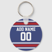 Blue Red Football Jersey Sleutelhanger (Voorkant)