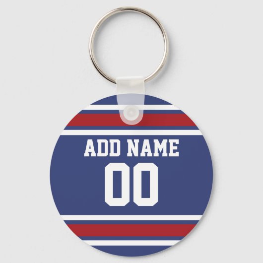 Blue Red Football Jersey Sleutelhanger (Voorkant)