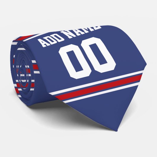 Blue Red Football Jersey Stropdas (Opgerold)