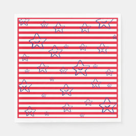 Blue Red Fourth of Juli Independence Day Napkins Servet